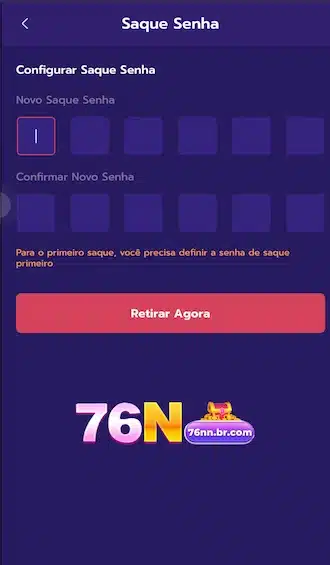 Escolha 6 dígitos Crie uma senha de 6 números para autorizar seus pagamentos