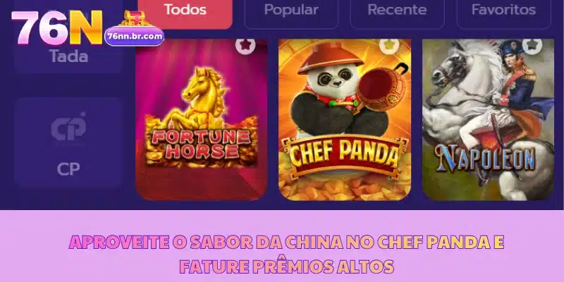 Aproveite o sabor da China no Chef Panda e fature prêmios altos